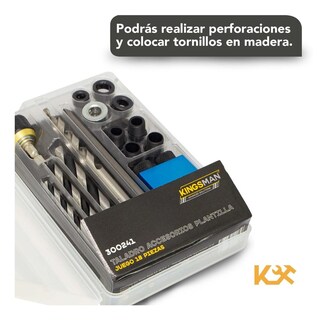 Foto 6 | Kit 18 Brocas Puntas Plantilla Guía Conexión Rápida Taladro