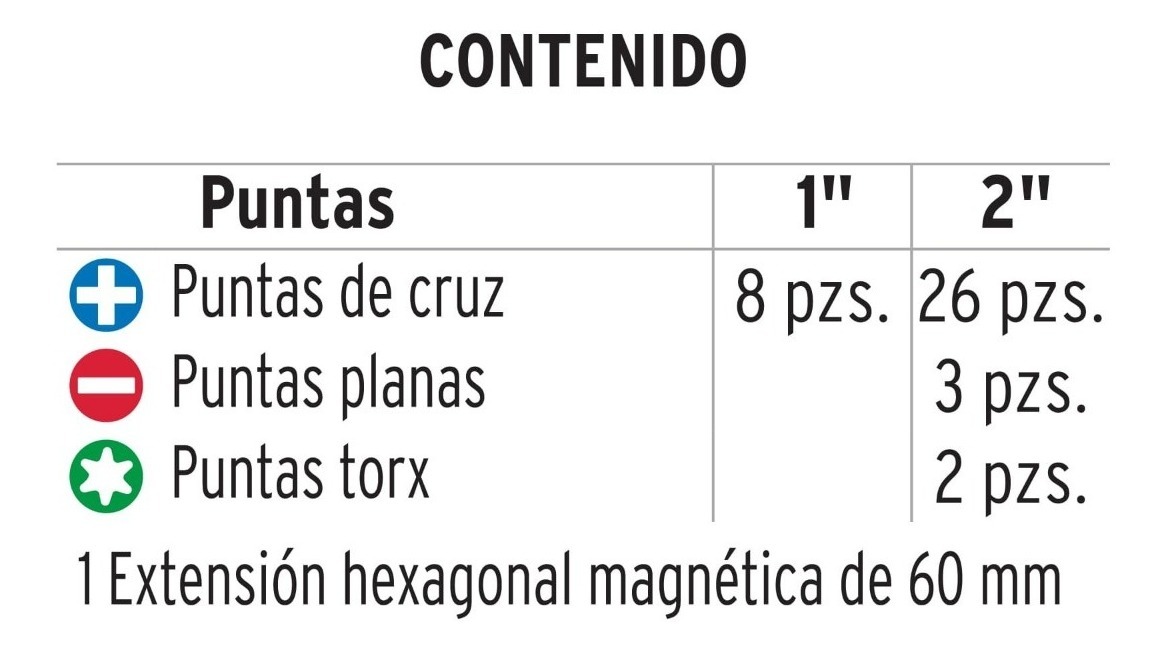 Foto 3 pulgar | Juego De 40 Puntas De Impacto Para Desarmador Truper 101966