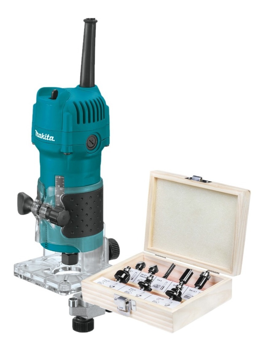 Foto 2 pulgar | Router Makita 3709 530w + Juego De Brocas Para Router Br-08