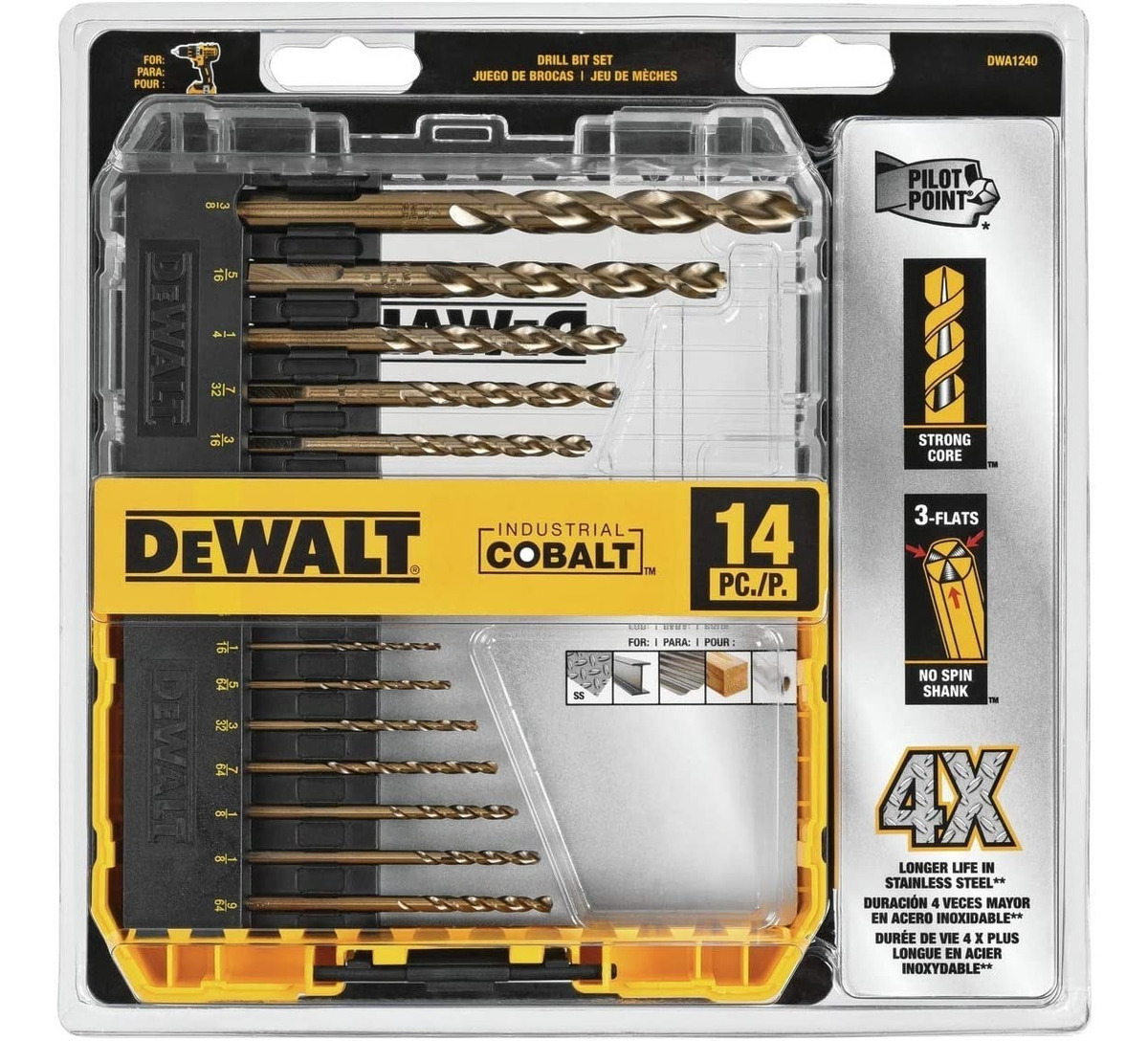 Juego De Brocas Industriales Cobalto Dewalt Dwa1240