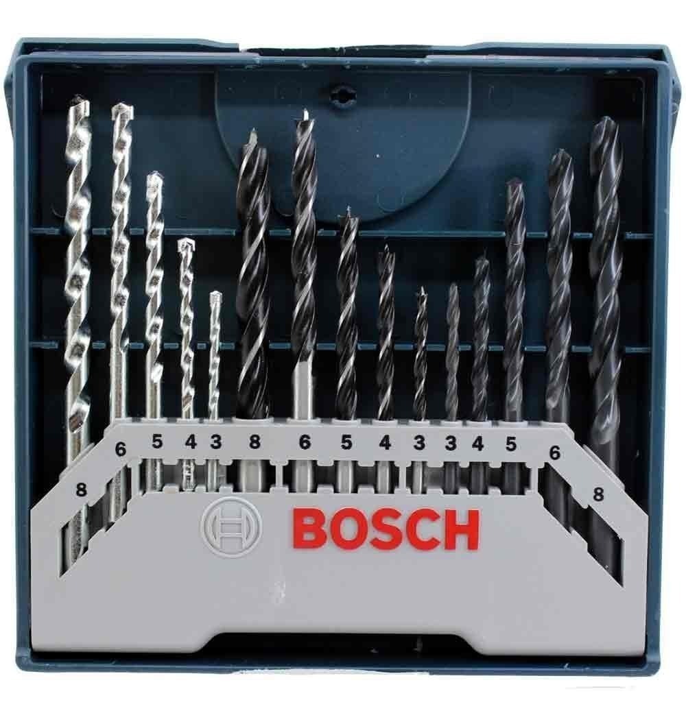 Juego 15 Brocas Bosch Madera Metal Concreto 017 504