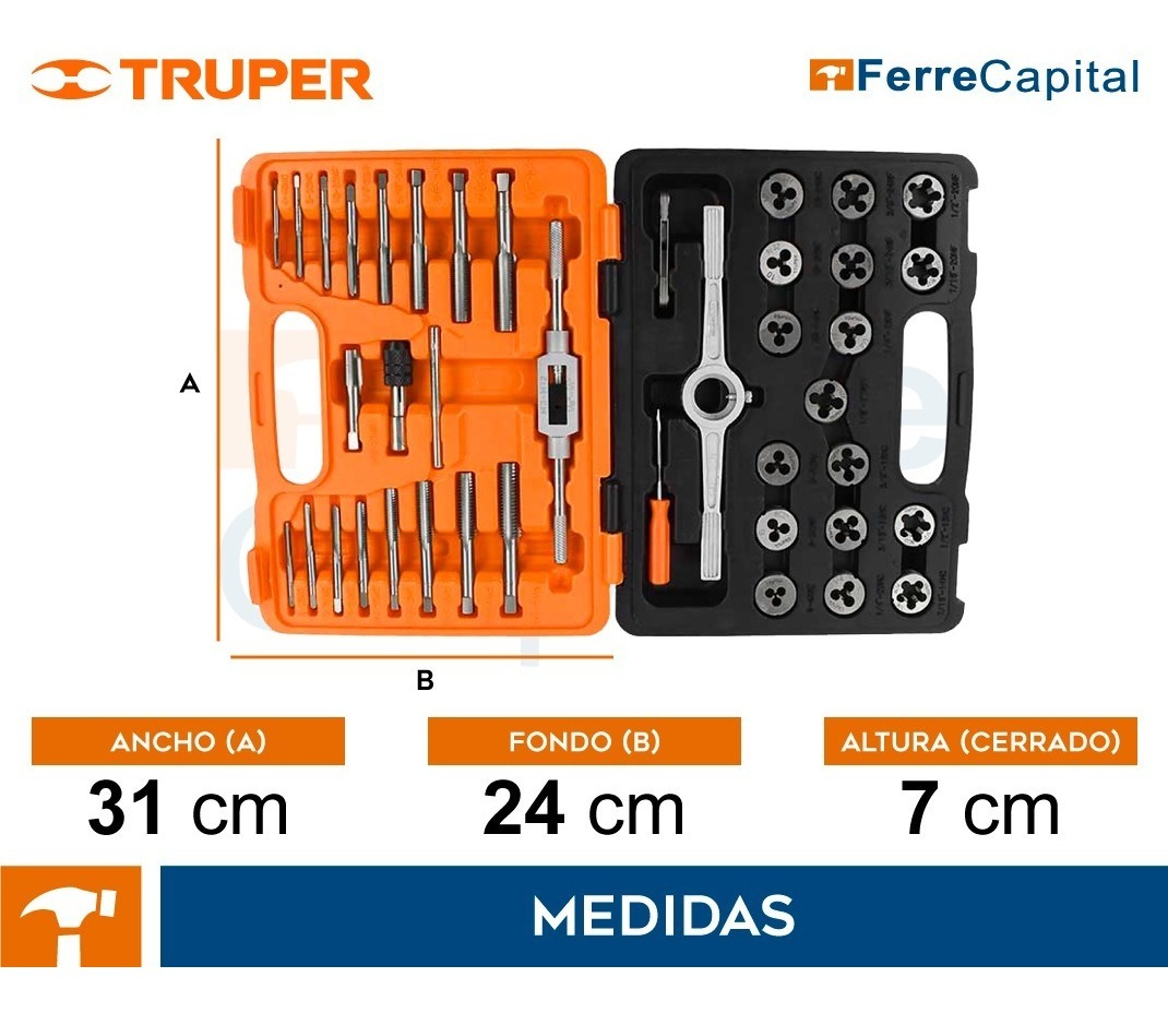 Foto 3 pulgar | Juego De Machuelos Y Tarrajas, 60 Piezas Truper 11443