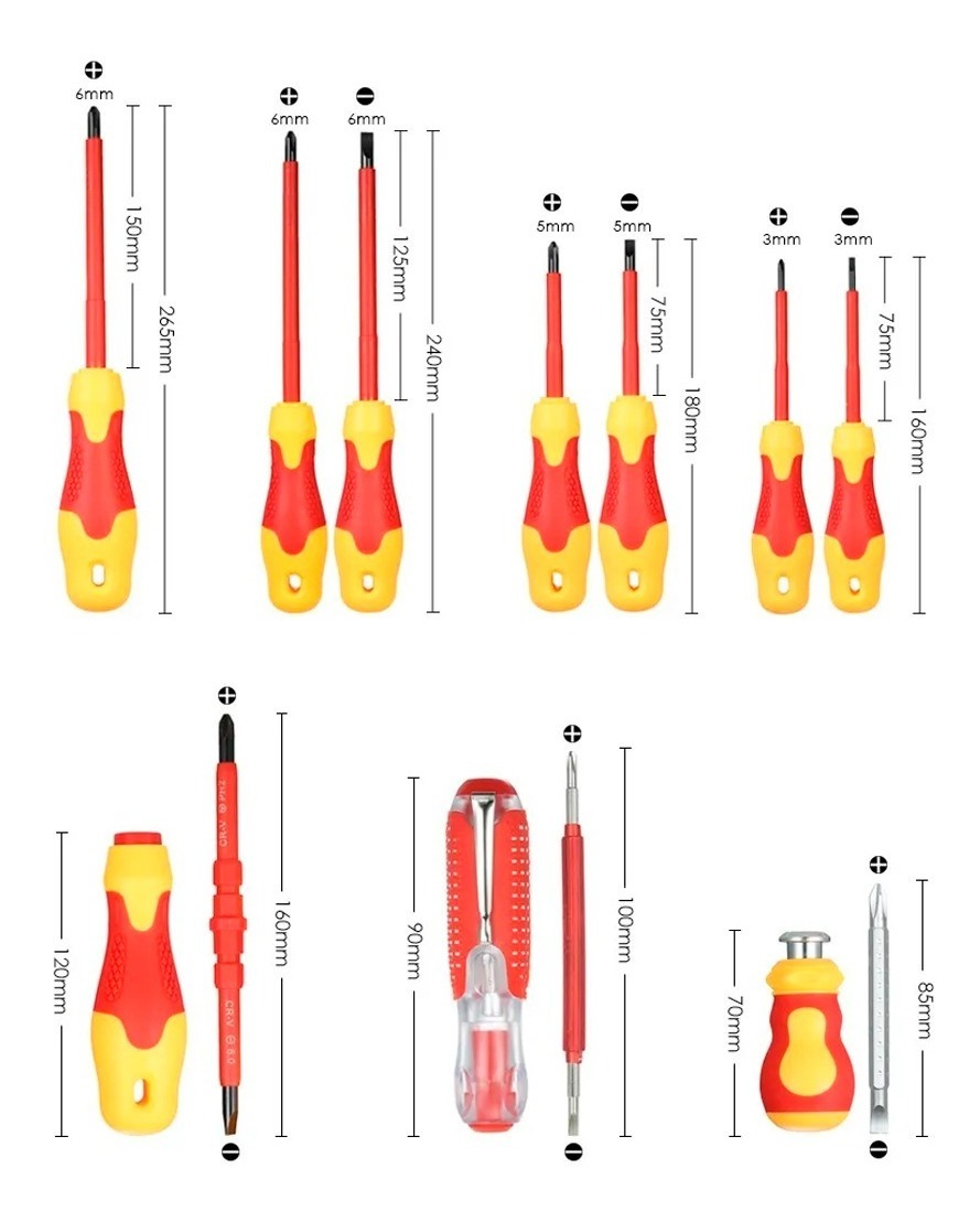 Foto 3 pulgar | Juego De 10 Destornilladores Aislados De 1000 V  Reparación