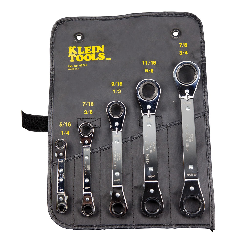 Juego De 5 Llave Estríadas Matraca Rever 68245 Klein Tools