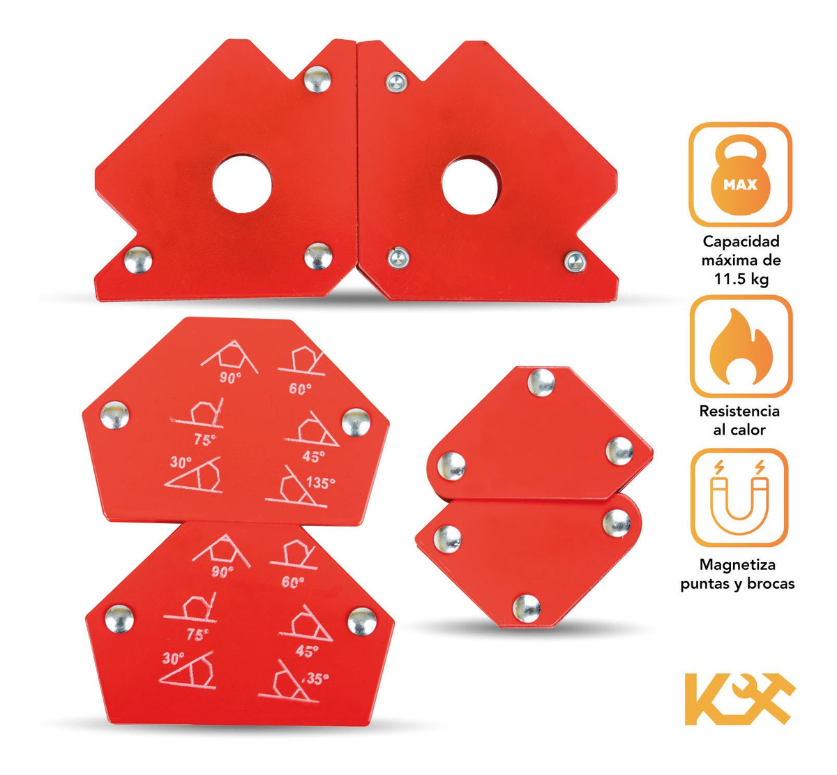 Foto 3 pulgar | Escuadra Magnetica Para Soldar Juego 6 Piezas Esquina Iman