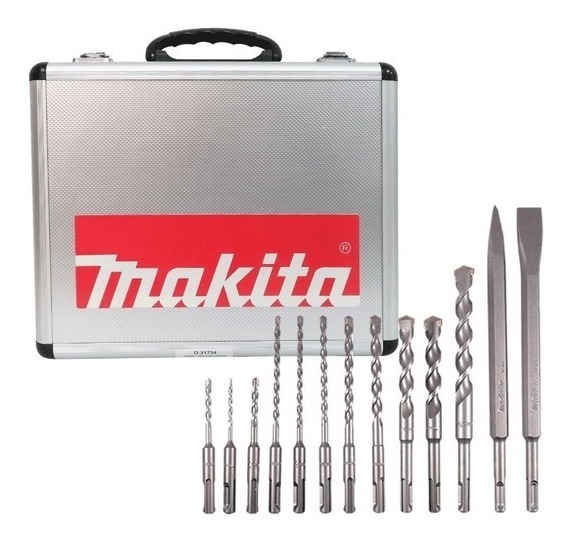 Juego 13 Pza Brocas Y Cinceles Sds-plus Makita D-31734