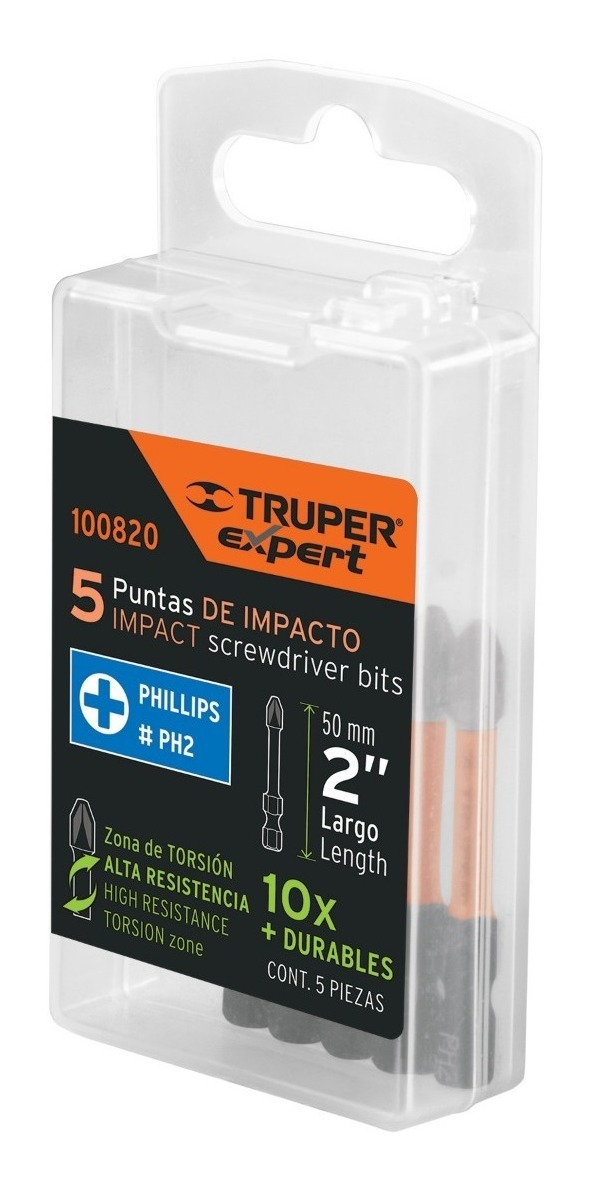 Foto 3 pulgar | Juego 5 Puntas Impacto Phillips Ph2 X 2truper Expert 100820