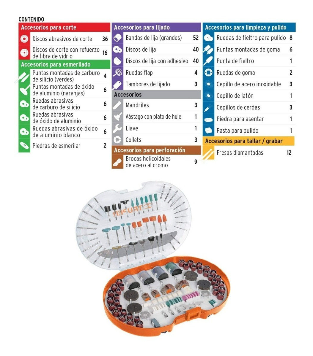 Foto 2 | Juego De Accesorios Herramienta Rotativa 276pz Truper 100729