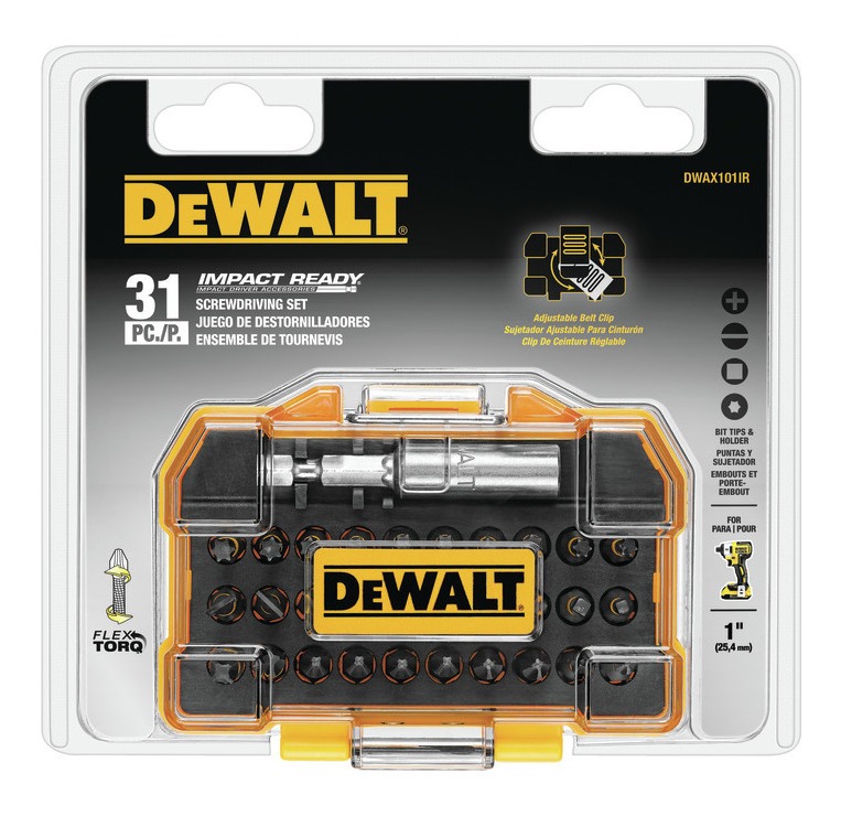 Juego Kit 31 Puntas Impacto Destornillador Dewalt Dwax101ir