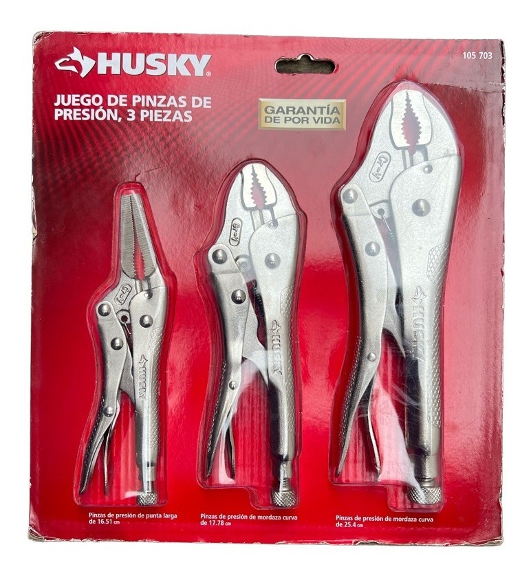 Juego 3 Pinzas De Presión Marca Husky Original