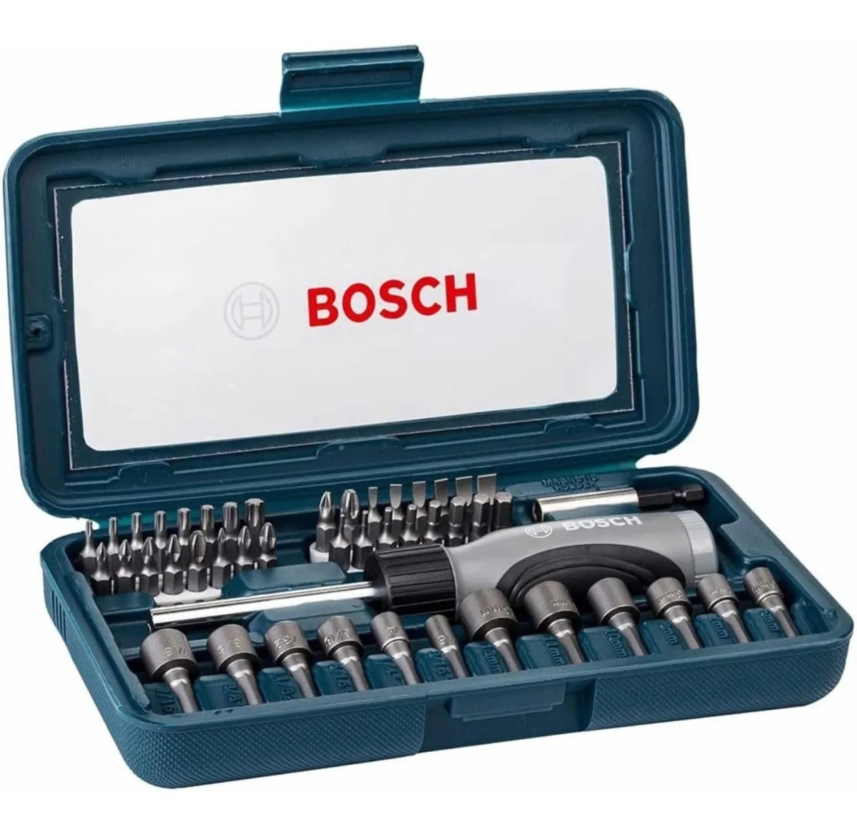 Juego De Dados, Puntas Y Desatornillador Bosch 46 Piezas