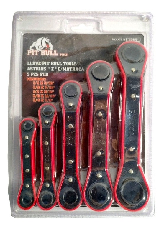 Foto 2 pulgar | Llaves Astriadas C/matraca Reversibles Curvas Std Set 5 Pz
