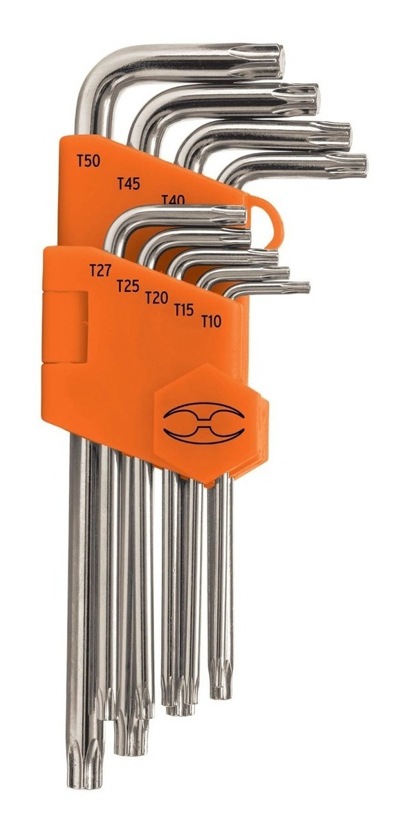 Juego De 9 Llaves Allen Tipo Torx, Largas Truper 13647