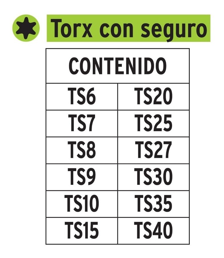 Foto 3 pulgar | Juego De 12 Puntas Torx Con Seguro Largo 2'' Truper 101675