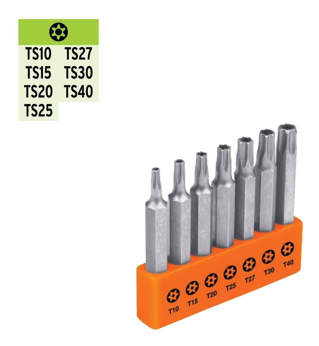 Foto 3 pulgar | Juego 7 Puntas Torx Seguro Largo 2' Organizador Truper 17813