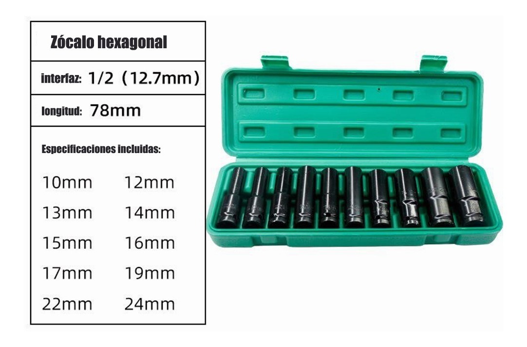 Foto 3 pulgar | Juego De Herramientas De Llaves De Vaso Mecánicas, 10 Piezas