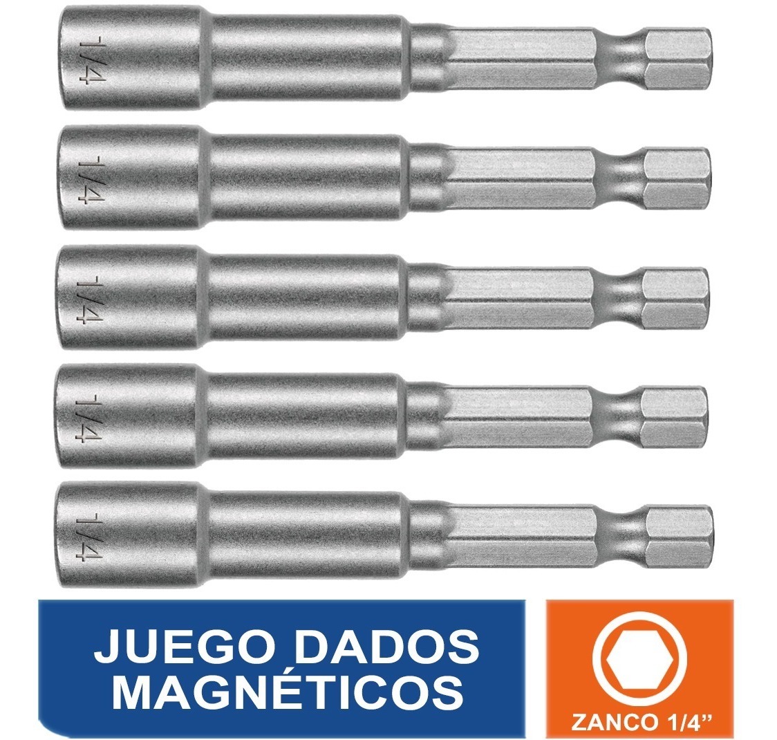 Juego Dados Magnéticos, 1/4 , 5 Piezas, Truper Expert 12939