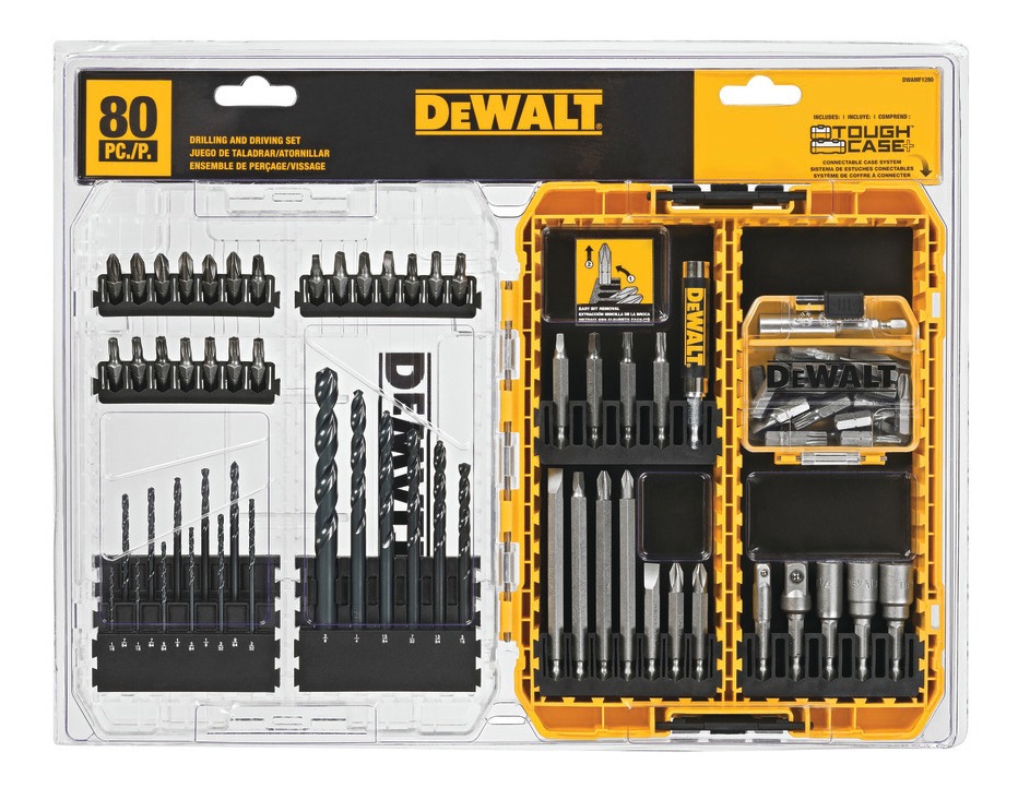 Juego Kit 80 Pzas Brocas Puntas Magnéticas Dewalt Dwamf1280