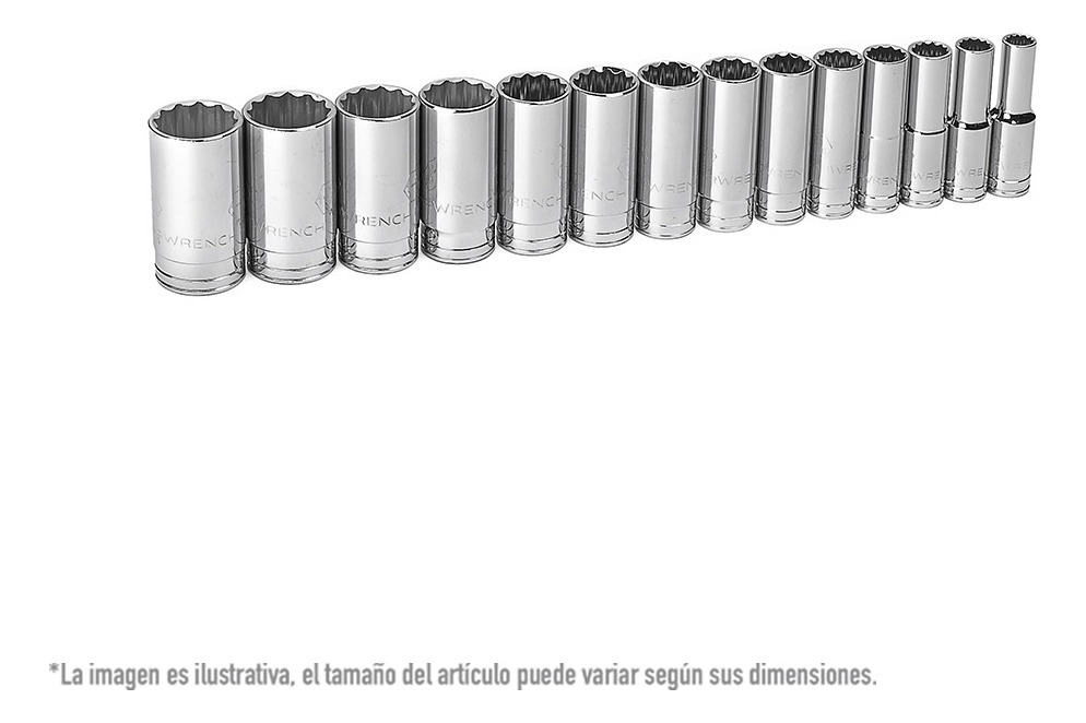 Dados Largo 12pts Sae 1/2plg 14 Pz Jgo Gearwrench 80732