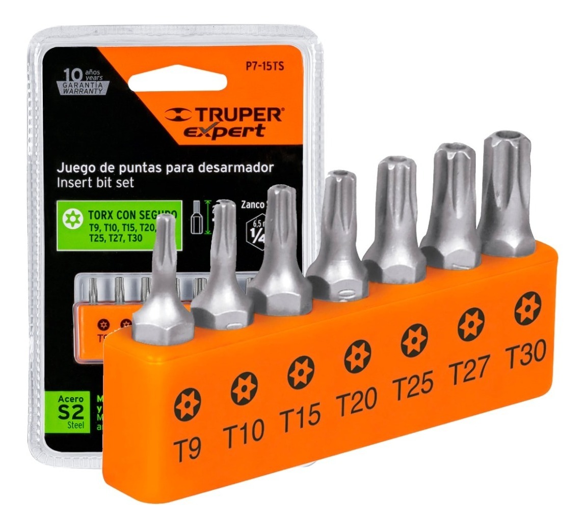 Juego Puntas 1'' Torx 7 Pz C/seguro Truper 17797