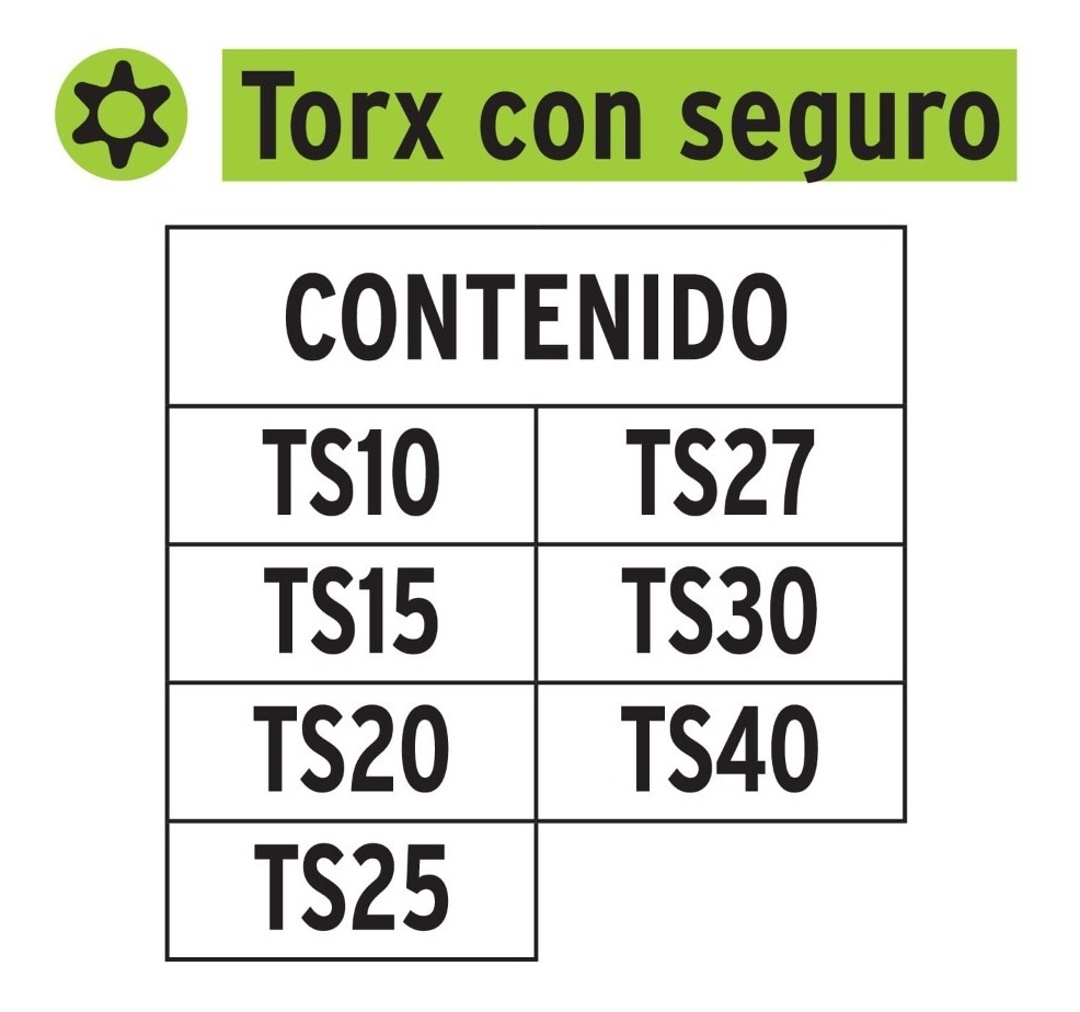 Foto 3 pulgar | Juego De 7 Puntas Torx Con Seguro 2  Truper 17813