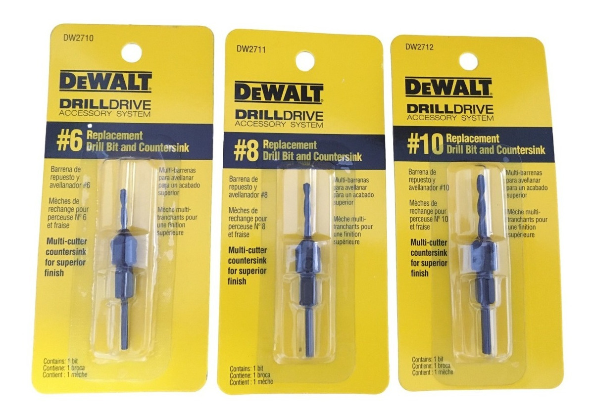 Brocas Avellanadoras Dewalt Juego De 3 Piezas #6, # 8 Y # 10