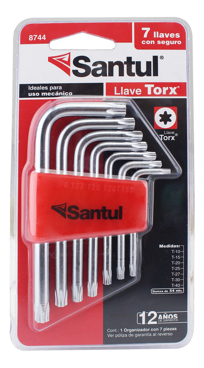 Foto 3 pulgar | Juego 7 Llaves Torx Santul Acero Cromo T10 - T40