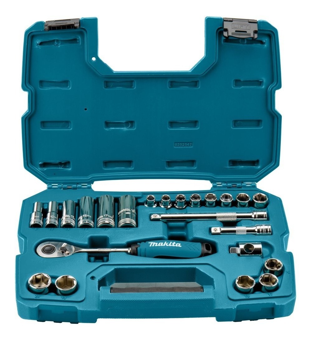 Juego de Dados y Matraca de 3/8  Makita B65573 23 Piezas