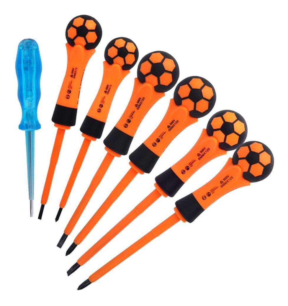 Juego de Destornilladores Genérico Screwdriver Sets en Forma de Balón Naranja 7 Piezas