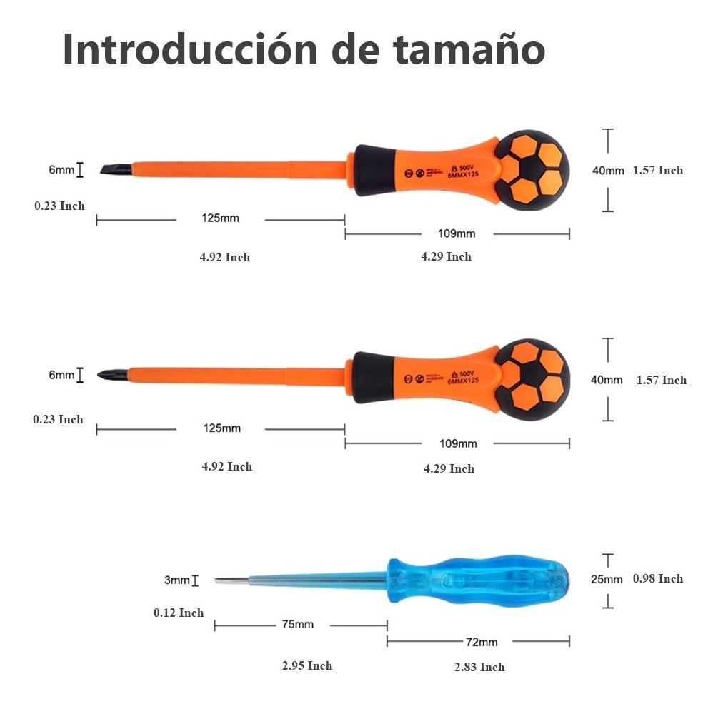 Foto 3 pulgar | Juego de Destornilladores Genérico Screwdriver Sets en Forma de Balón Naranja 7 Piezas