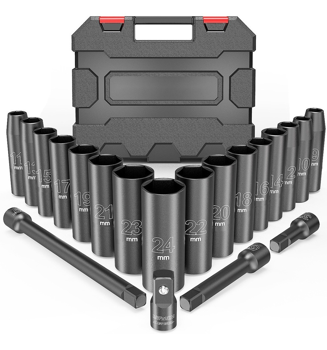 Juego de Herramientas Socket Set color Negro 20 PZAS