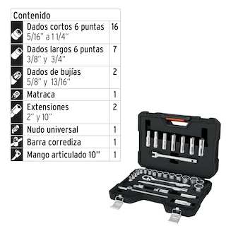 Foto 3 | Juego de Herramientas Truper JD-1/2X31P color Negro 31 PZAS