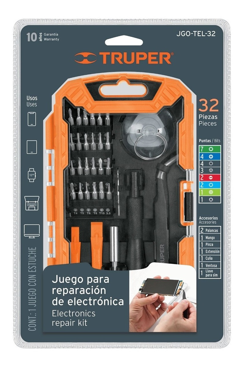 Foto 3 pulgar | Juego de Herramientas Truper JGO-TEL-32 color Negro para Reparación de Celulares 32 PZAS