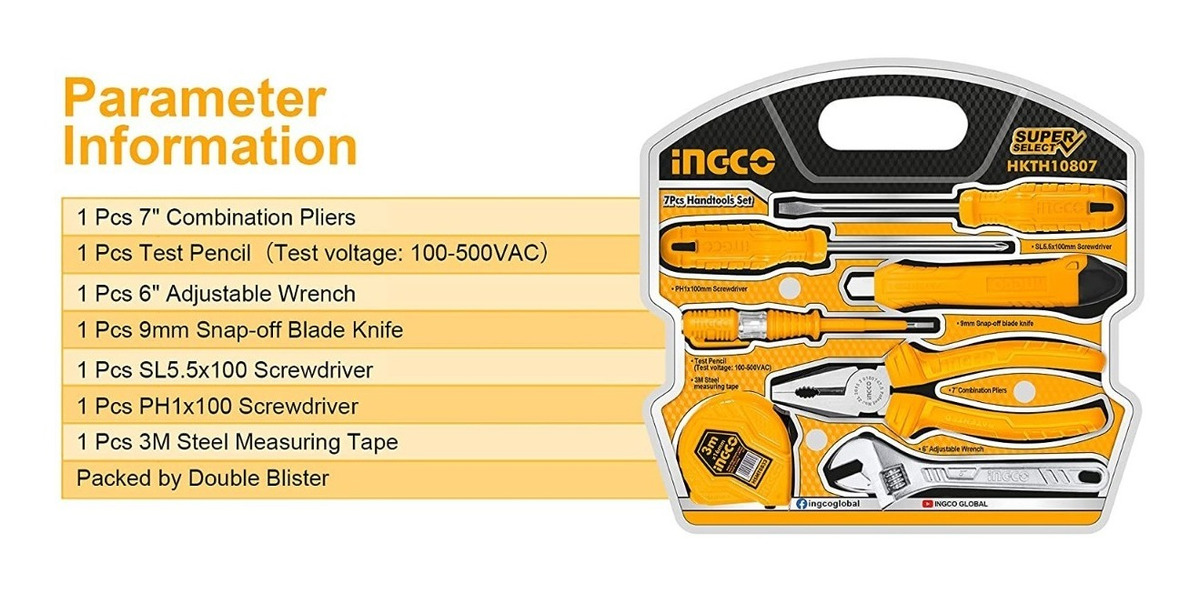 Foto 3 pulgar | Juego de Herramientas Básicas Ingco  7 Piezas