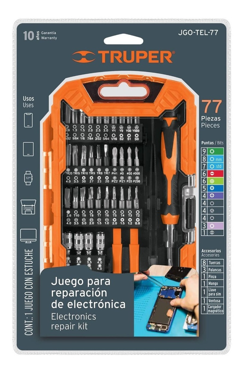 Foto 3 pulgar | Caja de Herramientas de Electrónica Truper 77 Piezas