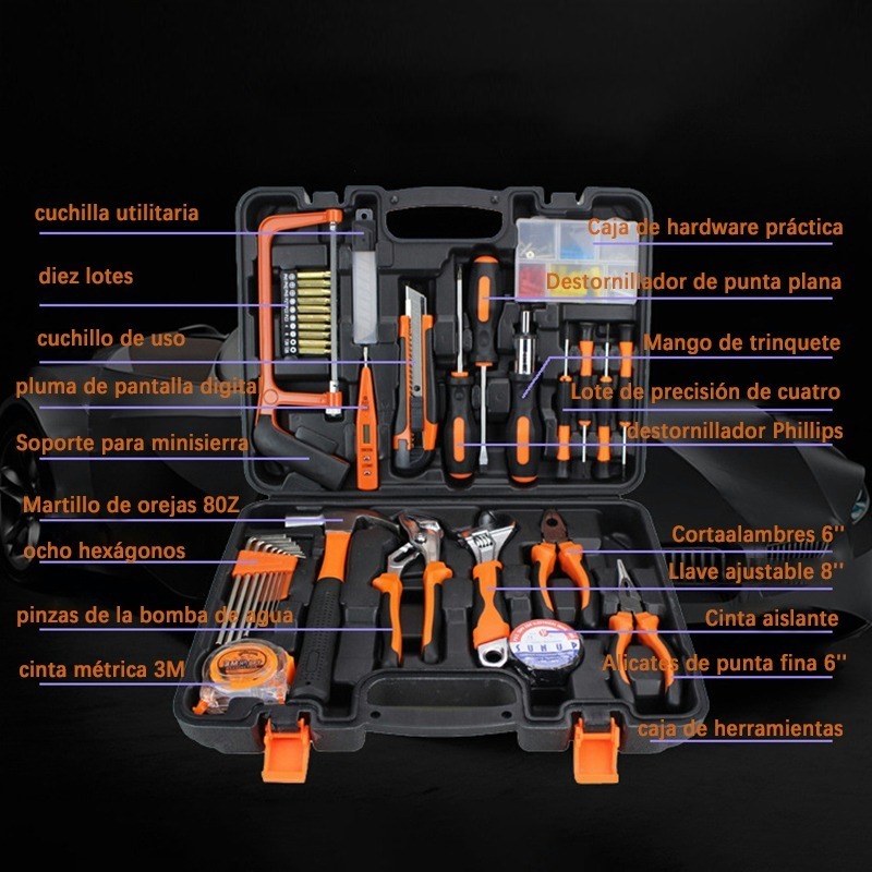 Foto 3 pulgar | Juego de Herramientas Manuales Genérica 100 Piezas