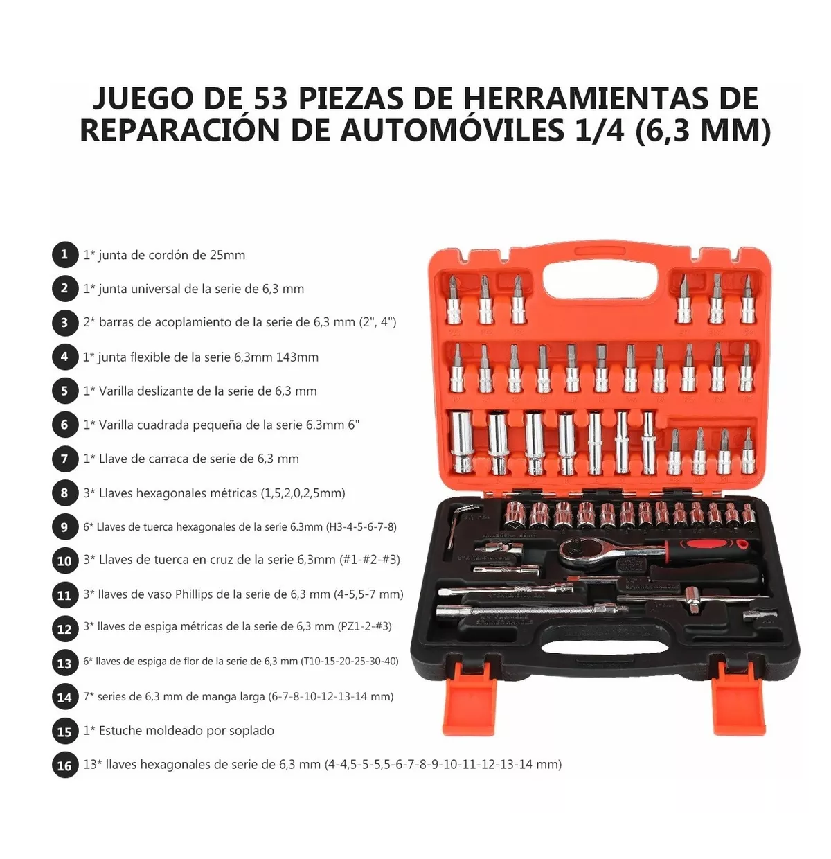 Foto 3 pulgar | Juego de Herramientas Eo Safe Imports Esi5263 53 Piezas