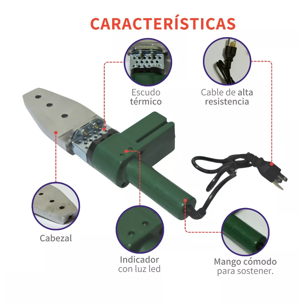 Foto 3 pulgar | Kit De Termofusor con 6 Dados con Estuche Metálico 110v Eo Safe Imports Esi-6950 color Verde