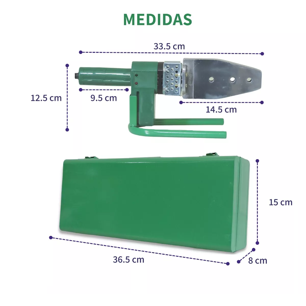 Foto 4 pulgar | Kit De Termofusor con 6 Dados con Estuche Metálico 110v Eo Safe Imports Esi-6950 color Verde