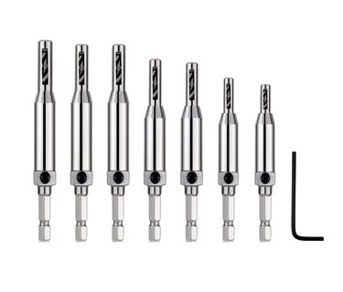 Foto 1 | Brocas de Bisagra + Llave Hexagonal Belug color Plata 8 Piezas