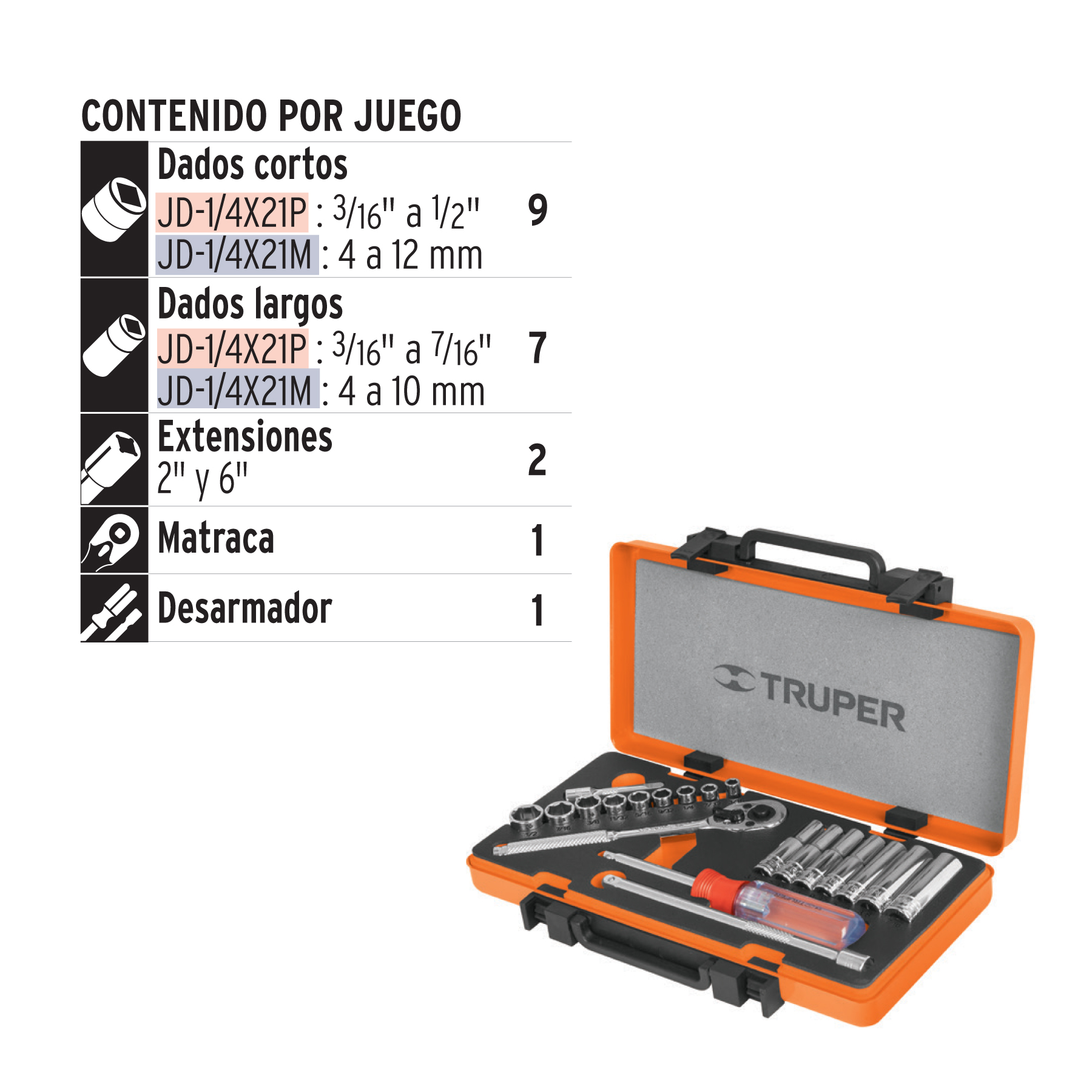 Foto 3 pulgar | Juego de Herramientas Truper 20 Piezas