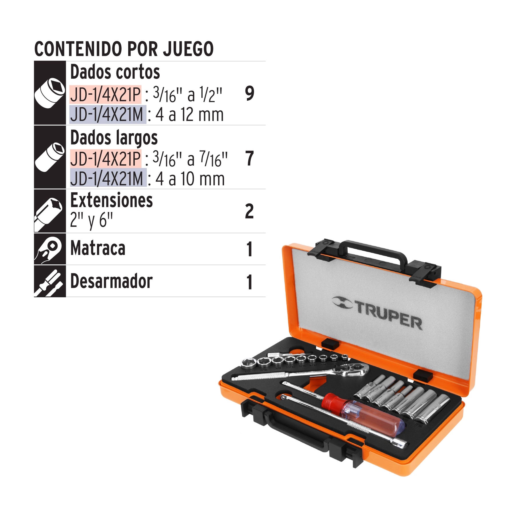 Foto 3 pulgar | Juego de Herramientas Truper 20 Piezas