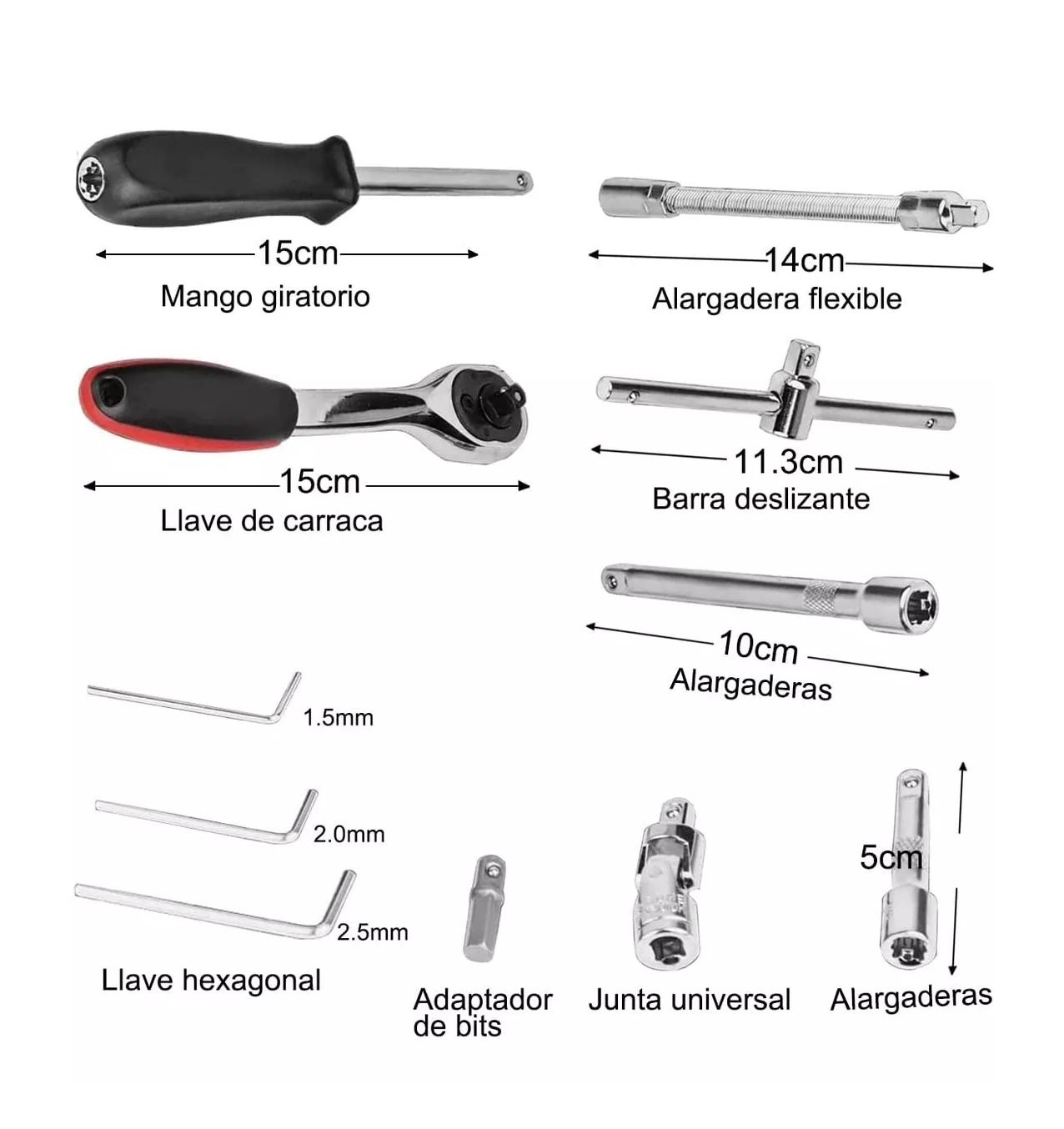 Foto 4 pulgar | Juego de Herramientas Mecánicas BELUG de 46 Piezas en Caja