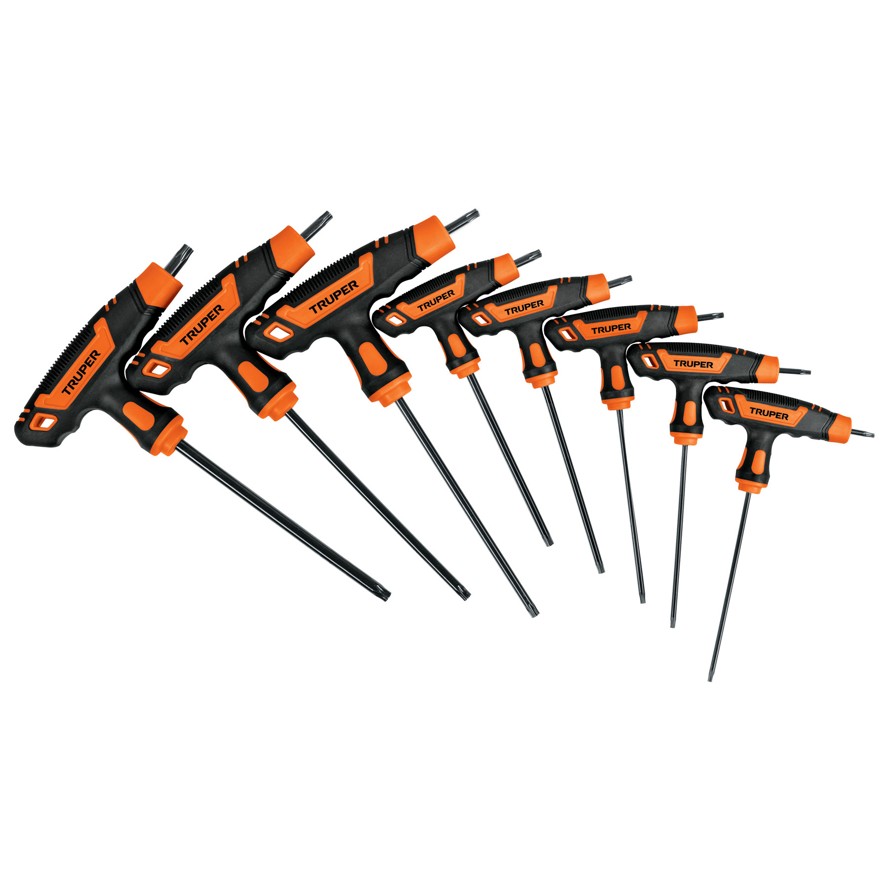 Juego Truper de 8 Llaves Torx Extralargas con Mango T