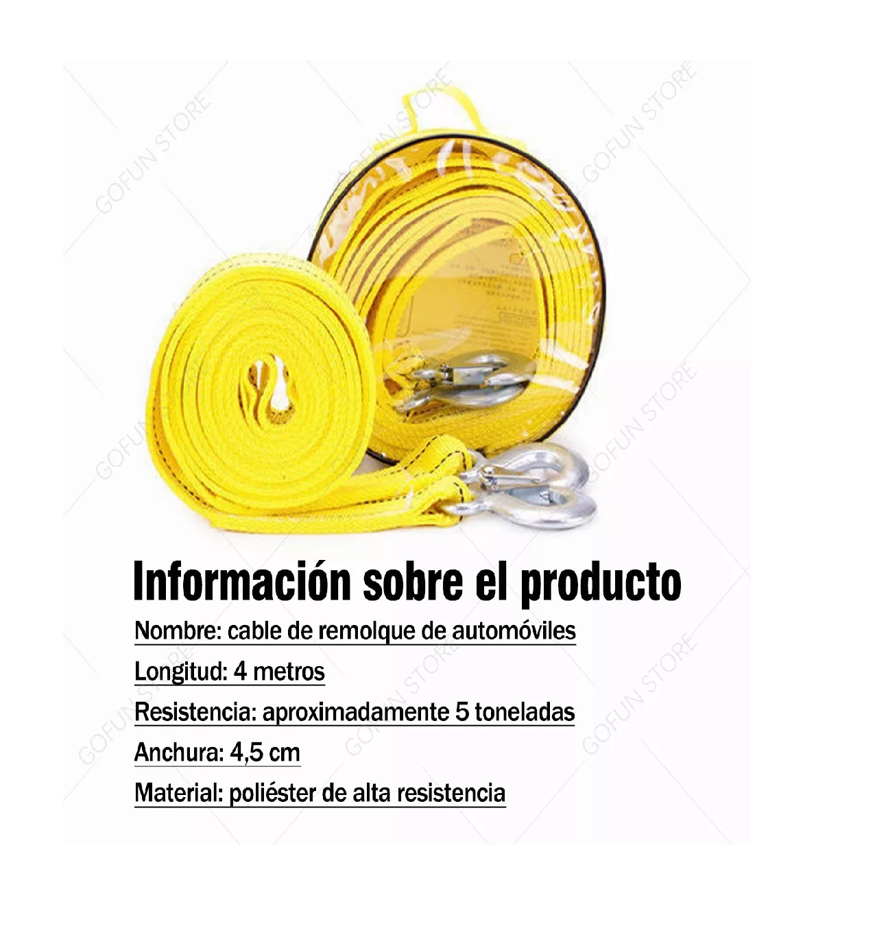 Foto 4 pulgar | Cuerda para Remolque Doble Capa 4 M Amarillo