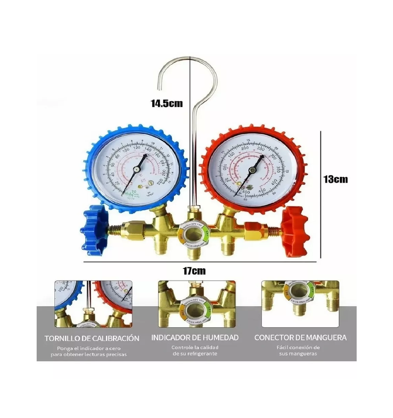 Foto 4 pulgar | Juego Manómetros Refrigeración Manifold R134 R404 R410 R22