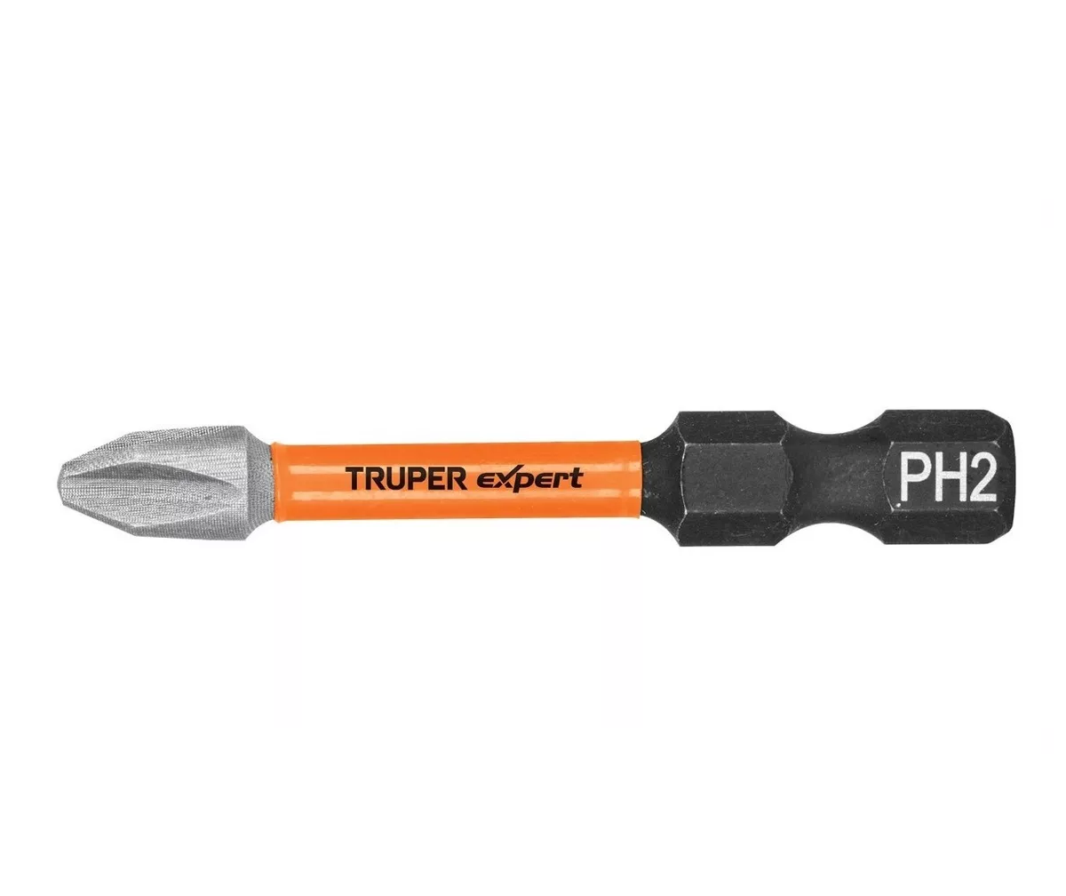 Foto 4 pulgar | Kit 5 Puntas de Impacto Phillips Ph2 X 2'' Truper color Naranja y Negro