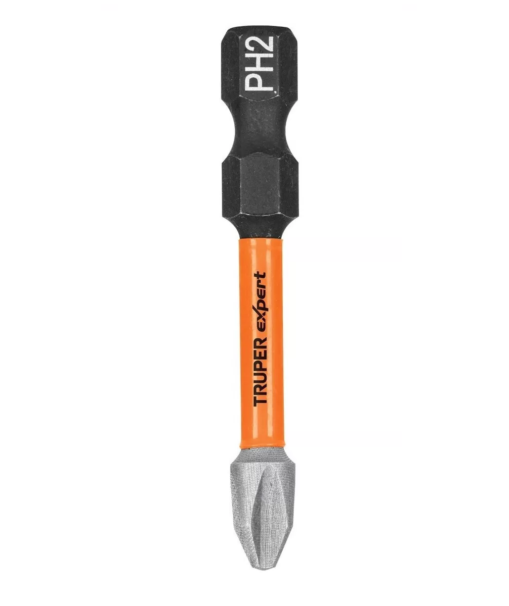 Foto 5 pulgar | Kit 5 Puntas de Impacto Phillips Ph2 X 2'' Truper color Naranja y Negro