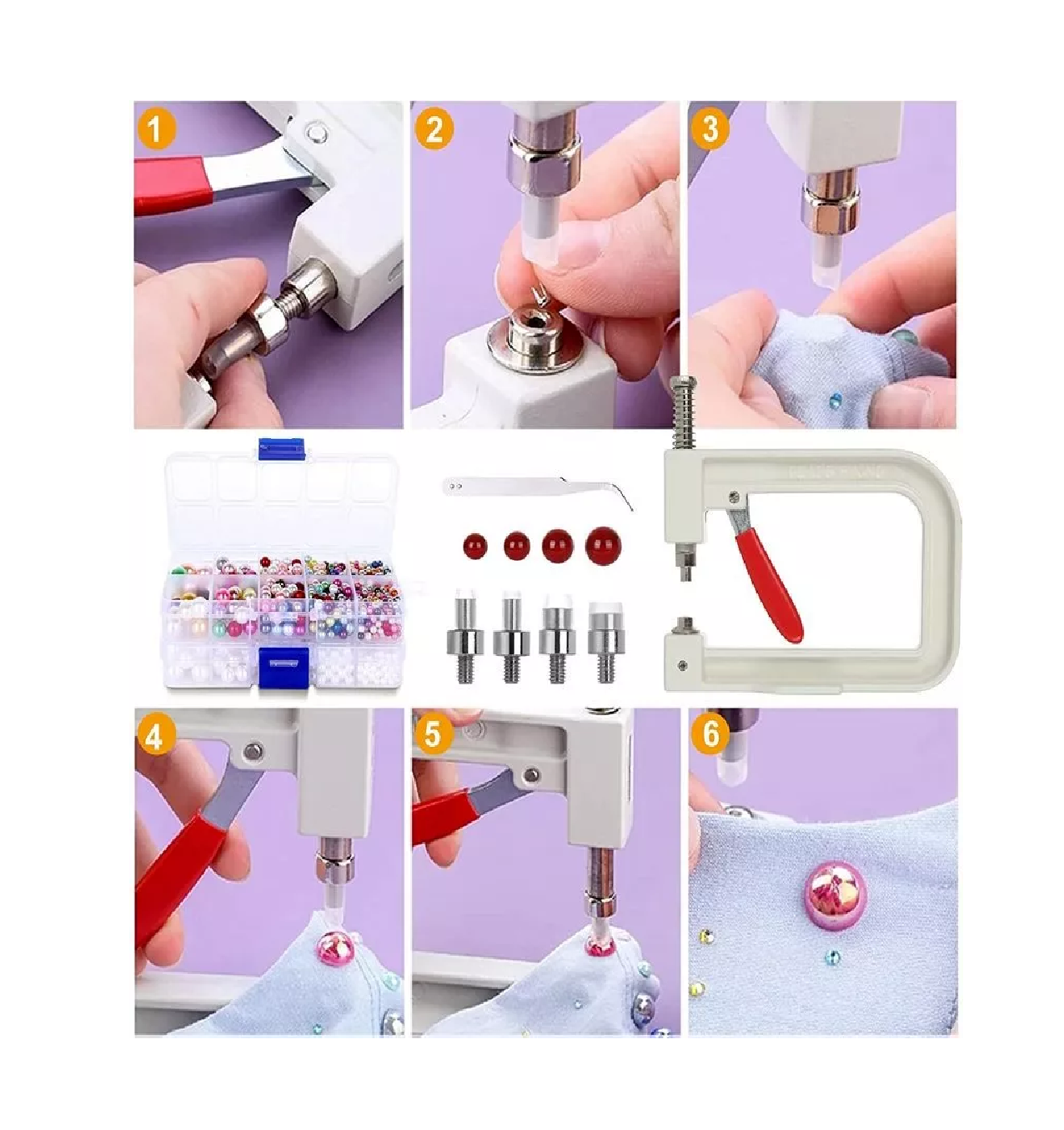 Foto 4 | Juego De Remachadora Lab.G Con Accesorios De Perlas