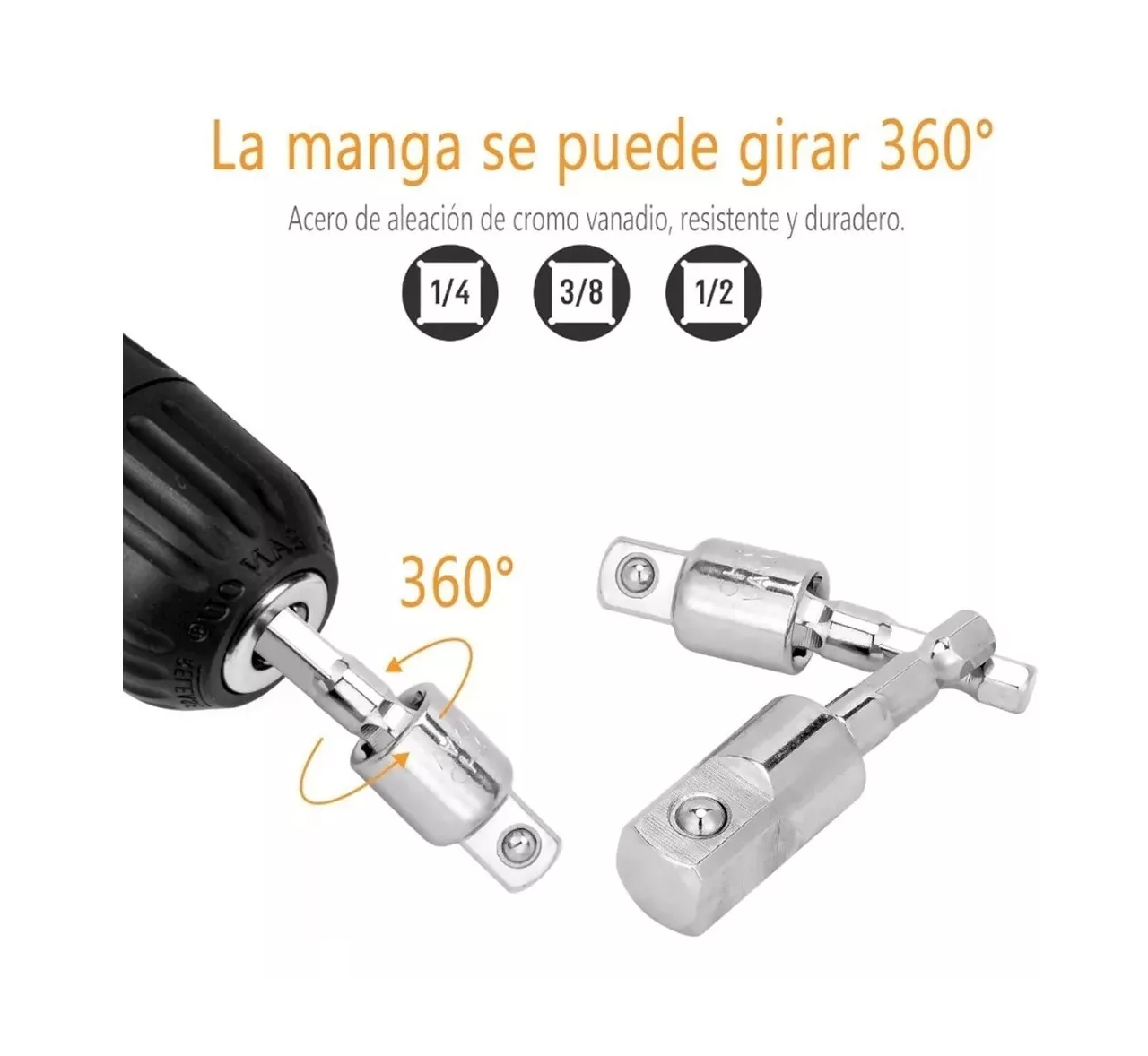 Foto 5 pulgar | Kit de Adaptador de Taladro Eléctrico con Angular 105° 24 Piezas Negras